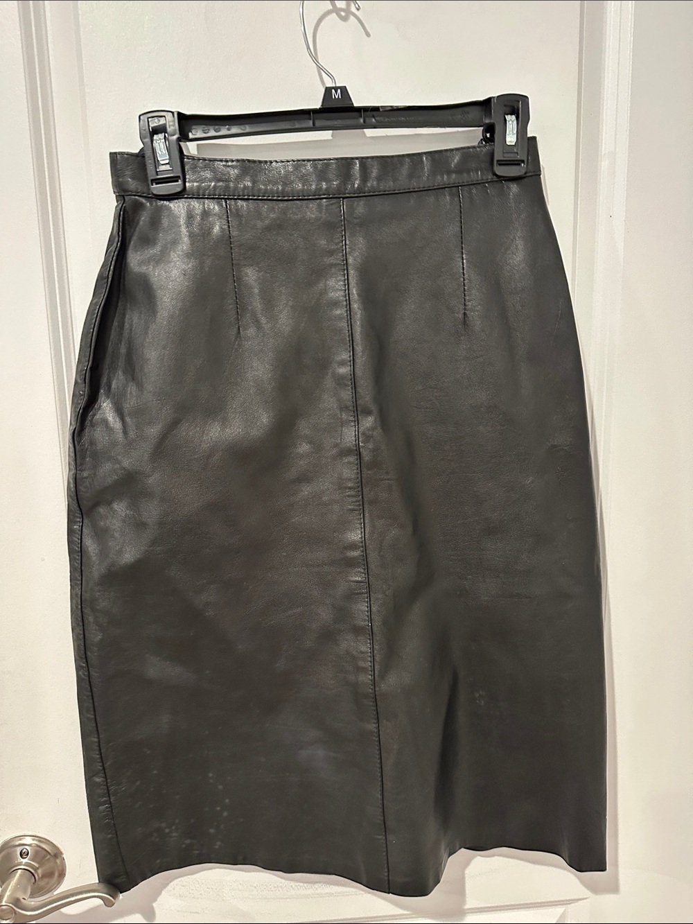 bagatelle Black Leather Pencil Skirt